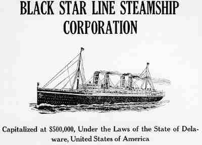 Black Star Line Steamship Corporation flyer