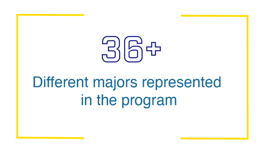 36+ Different majors represented in the program